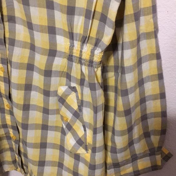 OP babydoll like blouse roll up tab sleeves Ocean Pacific - Picture 2 of 5